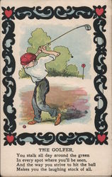 Man Hitting a Golf Ball: The Golfer Postcard