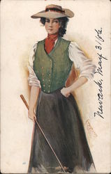 Woman Golfer Postcard