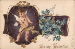 Cupid With Bow and Arrow: To My Valentine Postcard