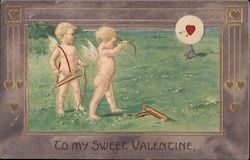 To My Sweet Valentine Cupid Postcard Postcard Postcard