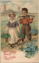 Valentine Greeting Children Postcard Postcard Postcard