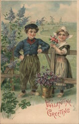 Valentine Greeting Children Postcard Postcard Postcard