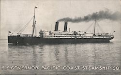 S.S. GOVERNOR. PACIFIC COAST STEAMSHIP CO. Postcard