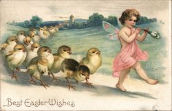 Best Easter Wishes With Chicks Postcard Postcard Postcard