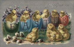 Loving Easter Greetings With Chicks Postcard Postcard Postcard