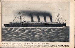 Lustania - Cunard Line Postcard