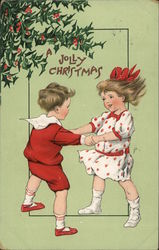 Jolly Christmas Children Postcard Postcard Postcard