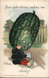 Your Unkindness Makes me Melon-Choly: Child With Watermelon Head Postcard