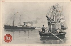 Red Star line Antwerpen - Three Boats Postcard Postcard Postcard