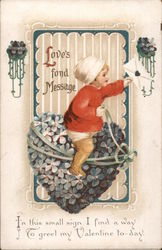 Love's Fond Message - In this small sign I find a way to greet my Valentine today Postcard