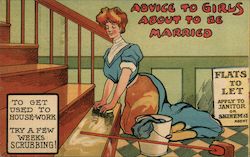 Advice to girls about to be married Comic Postcard Postcard Postcard