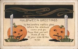 Hallowe'en Greetings Halloween Postcard Postcard Postcard