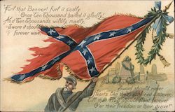 A Man Swinging a Confederate Flag Memorial Day Postcard Postcard Postcard