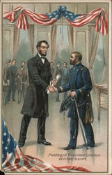 Meeting of President Lincoln and General Grant Postcard