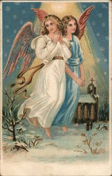 Christmas Angels in the Starlight Postcard