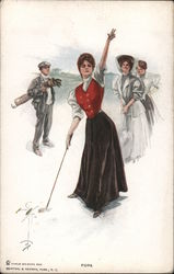 Woman Golfer Postcard