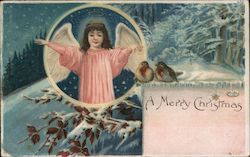 A Merry Christmas Angels Postcard Postcard Postcard