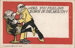 Dentist Pulling Patient's Tooth Postcard