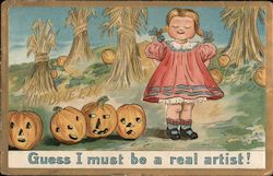 Guess I Must be a Real Artist! Halloween Postcard Postcard Postcard