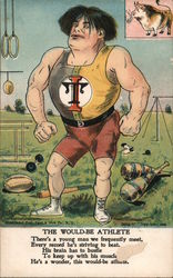 The Would-Be Athlete Postcard