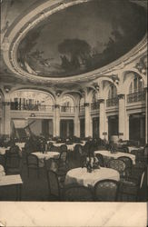 Hamburg-Amerika Line Dining Room with a Large Mural on the Ceiling Postcard