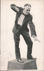 Billy Sunday Posing on Top of a Box Postcard