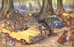 Woodland Car Park by Molly Brett Dressed Animals Postcard Postcard Postcard