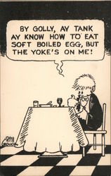 The Yolk's on Me! Comic, Funny Postcard Postcard Postcard