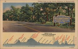 Highest Point on the Lincoln Highway in Pennsylvania Postcard