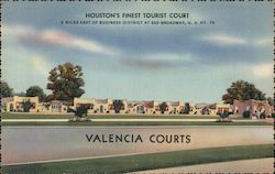 Valencia Courts, Houston's Finest Tourist Court Postcard