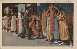 Hawaiian Lei Vendors Honolulu, HI Postcard Postcard Postcard