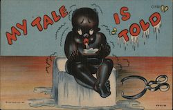 My Tale is Told: Black Boy Sitting on Ice Postcard