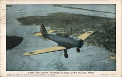 Army Air Corps Trainer Flying Over Biloxi, Miss. Mississippi Postcard Postcard Postcard