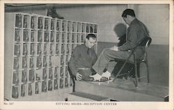 Fitting Shoes-Reception Center Men Postcard Postcard Postcard