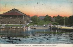 A Picturesque Scene at Pine Brook Lodge Nichols, CT Postcard Postcard Postcard