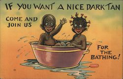 If you want a nice dark tan - Come and join us for the Bathing! Postcard