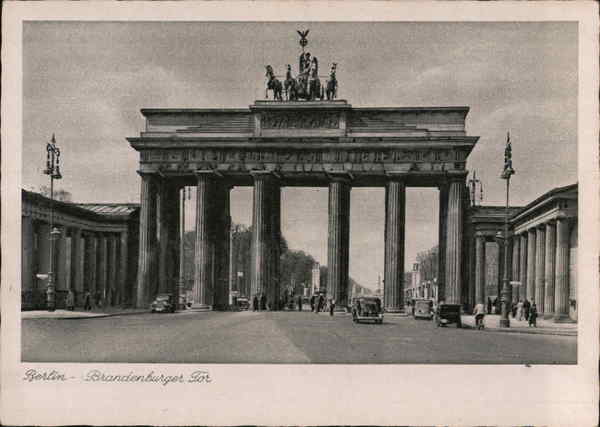 Nazi Era Brandenburg Gate Berlin Germany Postcard