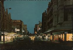 Hunter Street at Night, New Castle. N.S.W. Australia Postcard Postcard Postcard