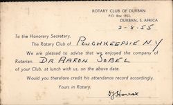 Rotary Club of Durban Postcard