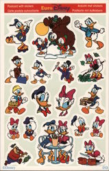 Euro Disney Donald Duck Family Stickers Postcard