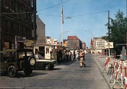 Allied Checkpoint at the American Sector Berlin, Germany Postcard Postcard Postcard