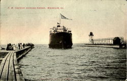 P. M. Carferry Entering Harbor Postcard