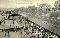 Bathing Beach Oak Bluffs, MA Postcard Postcard