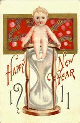 Happy New Year 1911 Postcard