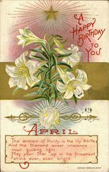 April A Happy Birthday To You Postcard