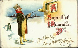 A Sign That I Remember You New Year's Postcard Postcard