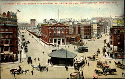 The Boston City Hospital Relief Station And North Station Postcard