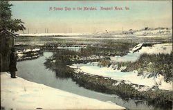 A Snowy Day In The Marshes Newport News, VA Postcard Postcard