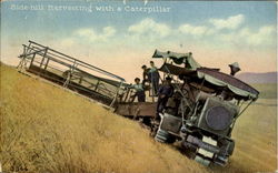 Side Hill Harvesting With A Caterpillar Postcard