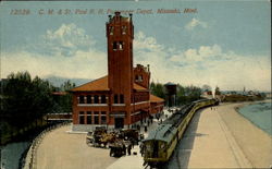 C. M. & St. Paul R. R. Passenger Depot Missoula, MT Postcard Postcard